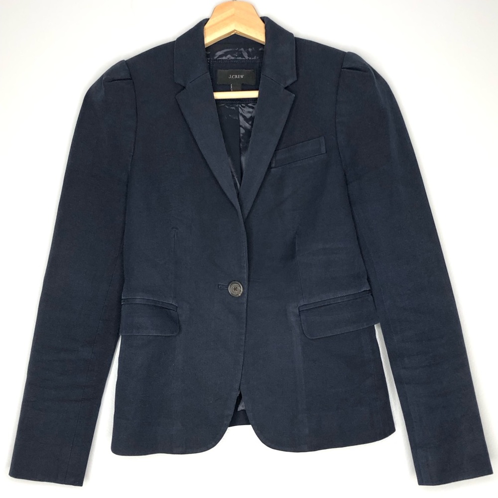 J Crew Women's Schoolboy Puff Sleeves Blazer Petite Jacket Office Career Formal